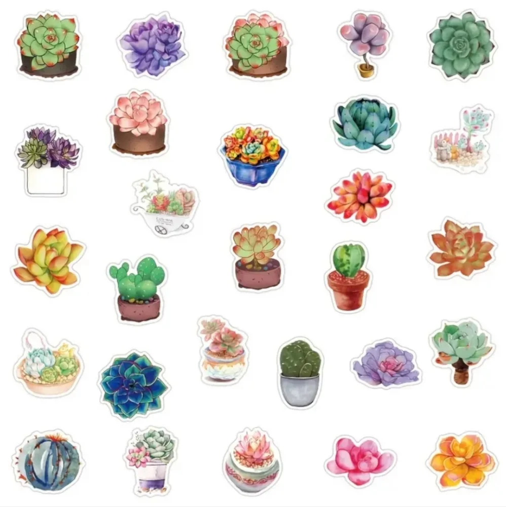 NEW 50 stickers vinyl succulents & cactus 🌵